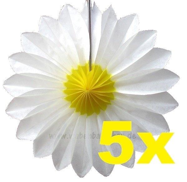 5 x Partyrosette 15 cm - Daisy