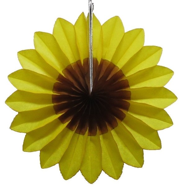 5 x Partyrosette 15 cm - Sonnenblume
