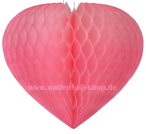 Wabenball-Herz 15 cm - Pastellrosa