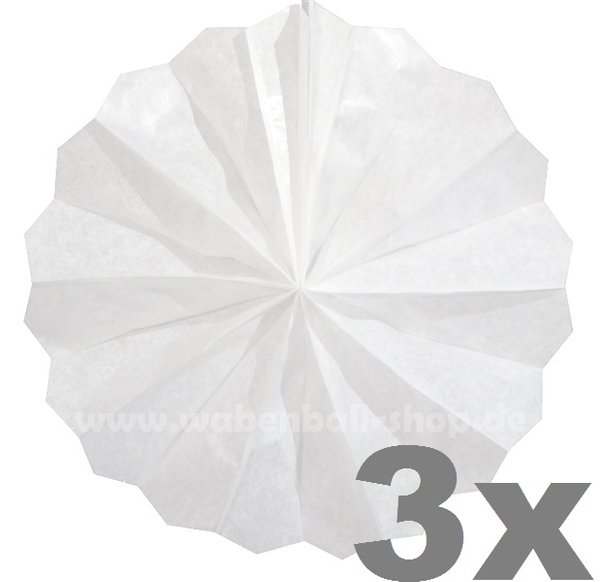 3 x Papierrad LARA - Weiß