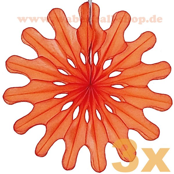3 x Papierrosette EMMA - Orange