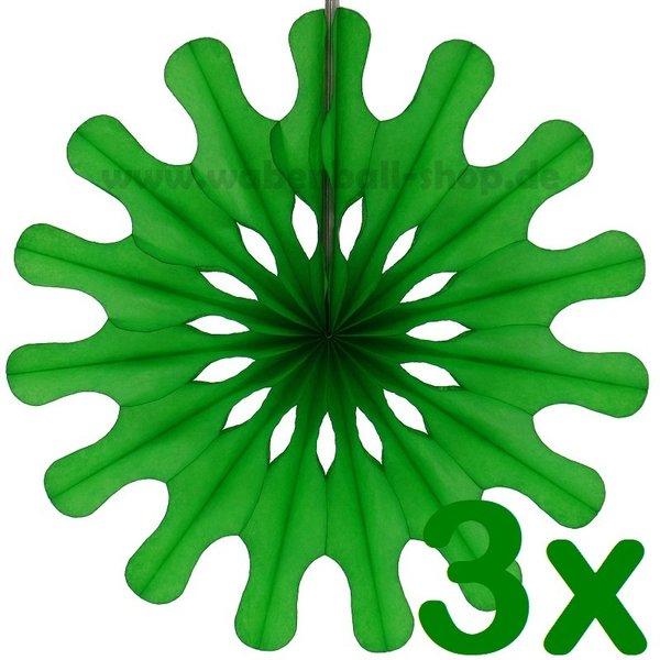3 x Papierrosette EMMA - Grasgrün