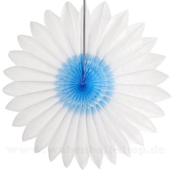 Blumenrosette LUNA - Weiß-Himmelblau